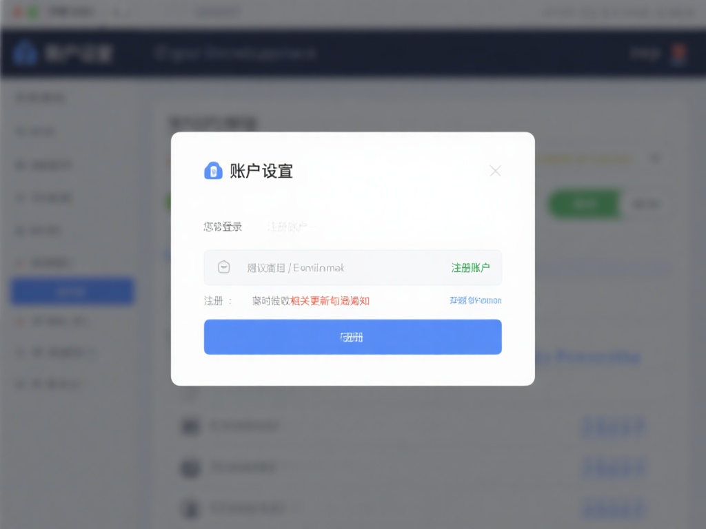 账户设置：打开软件后，会提示您登录或注册账户。此处
